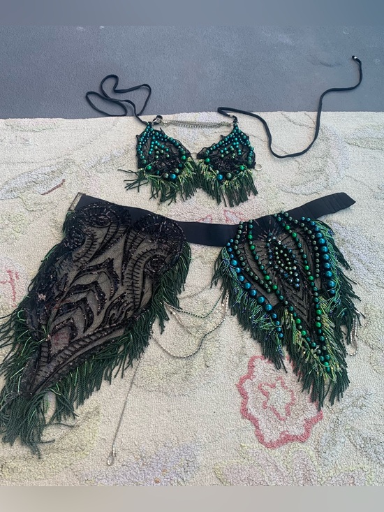 Nasteski Dresses & Skirts - Nasteski The Label Hand-Beaded 2-Piece Rave & Festival Set